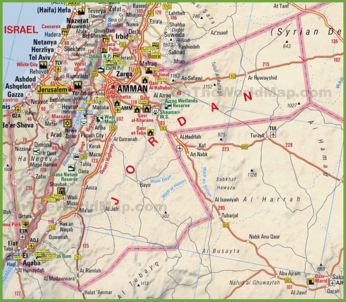 карта на Йордания път