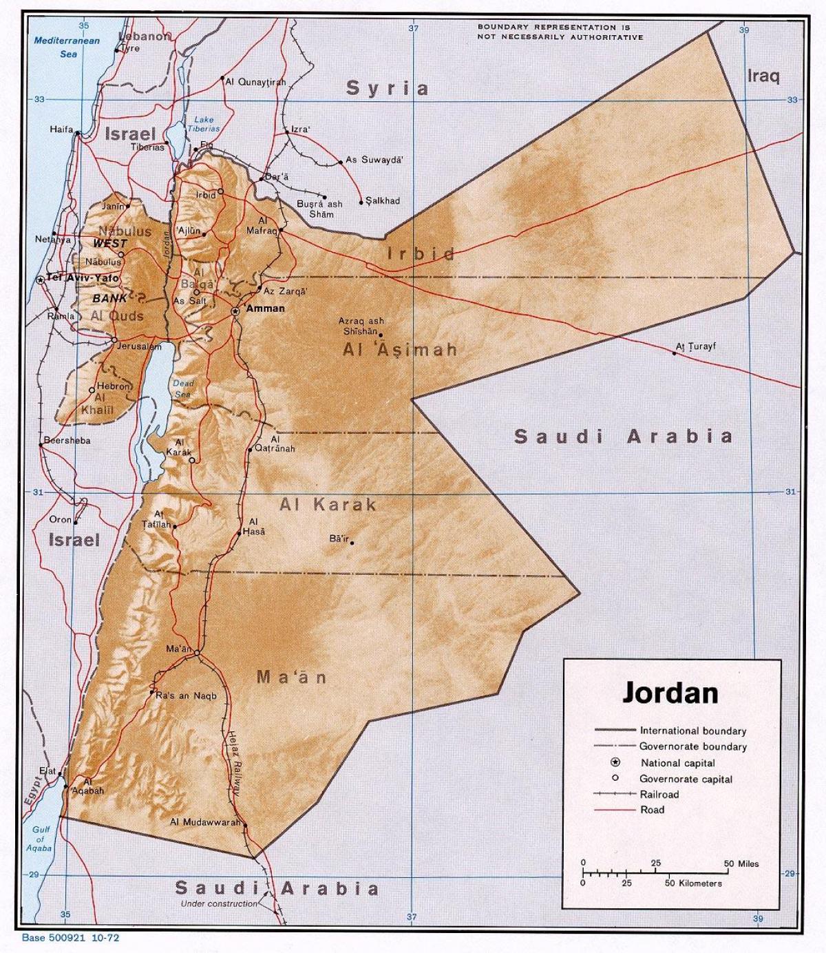 карта Йордания