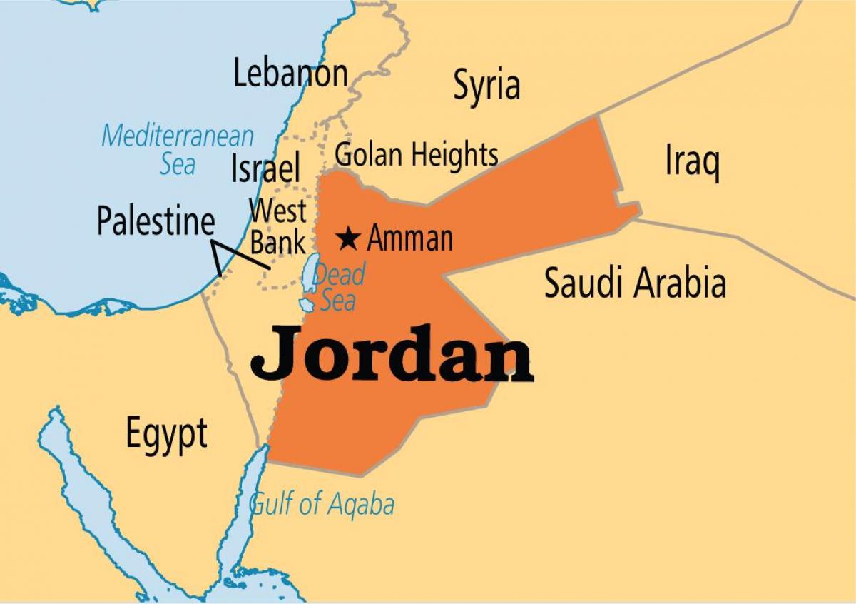 Йордания местоположението на картата 