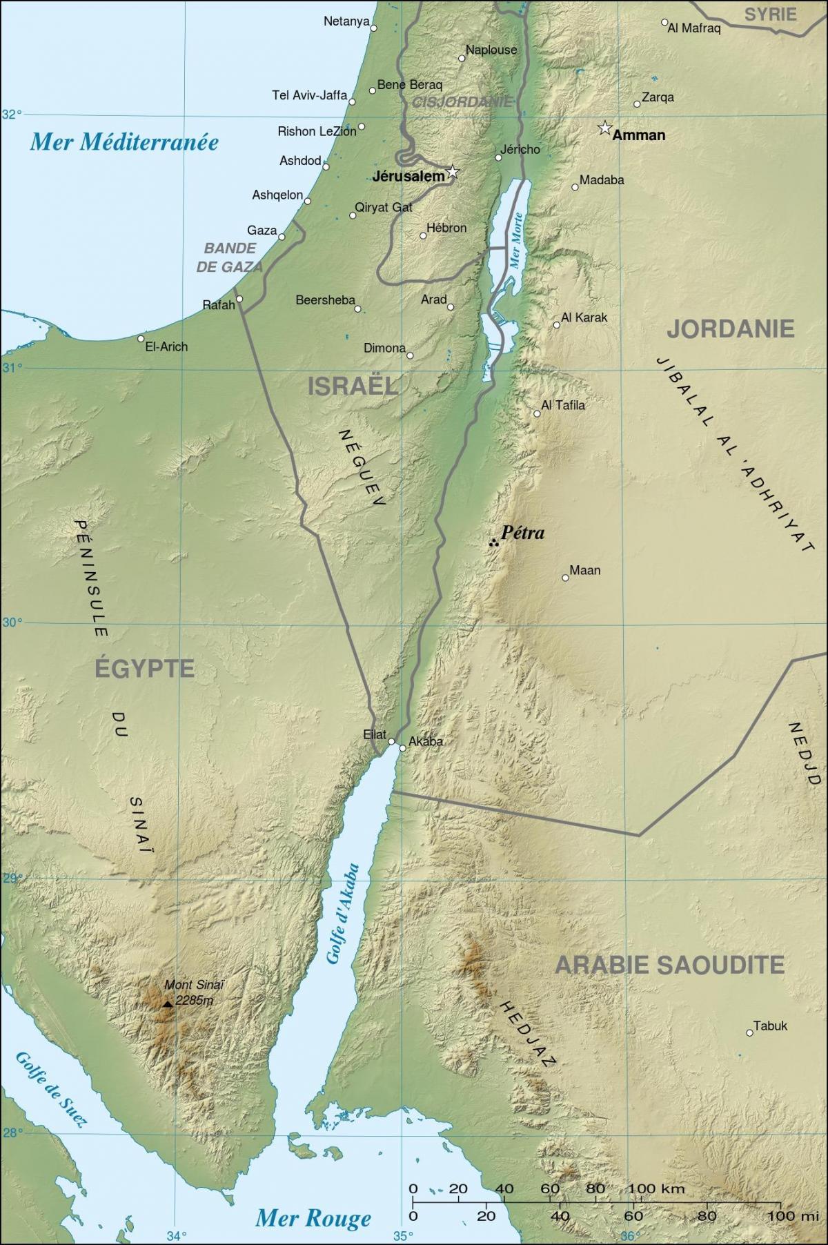 карта на Йордания Петра показва