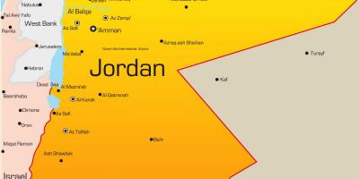 Карта на Йордания в Близкия Изток