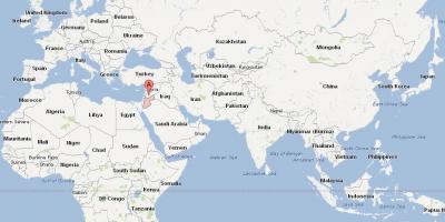 Местоположение на Йордания върху картата на света