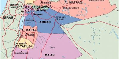 Карта на Йордания политически