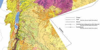 Карта на Йордания геология