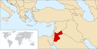 Йордания върху картата на света