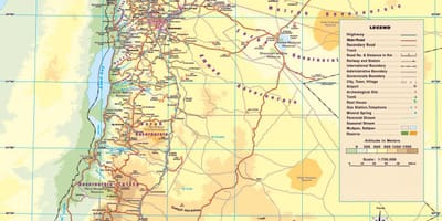 Карта на физическа карта на Йордания